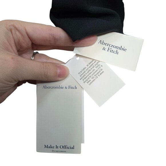 NWT Abercrombie and Fitch Clean Off The Shoulder Midi Dress in Black - Picture 10 of 13